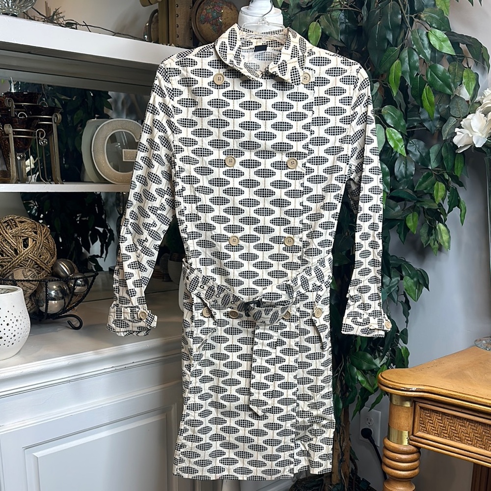 Guc Gap Chic Geometric Patterned Trench Coat, S - image 1